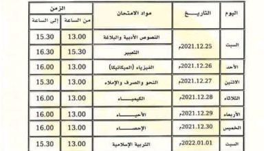 جدول امتحانات الثانوية الدور الثاني ليبيا 2021